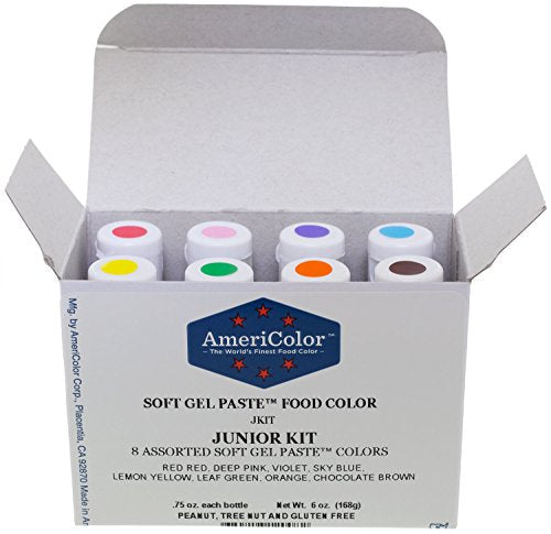 AmeriColor 'Junior' Soft Gel Paste Food Colour 8 Pack Kit