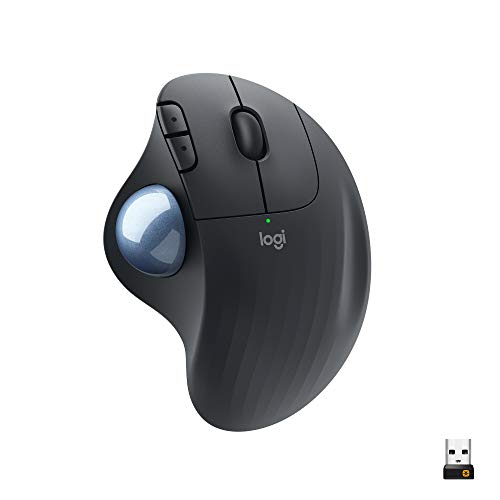 Logitech ERGO M575 Wireless Trackball Mouse - Easy thumb control, precision and smooth tracking, ergonomic comfort design, for Windows, PC and Mac with Bluetooth and USB capabilities - Grey