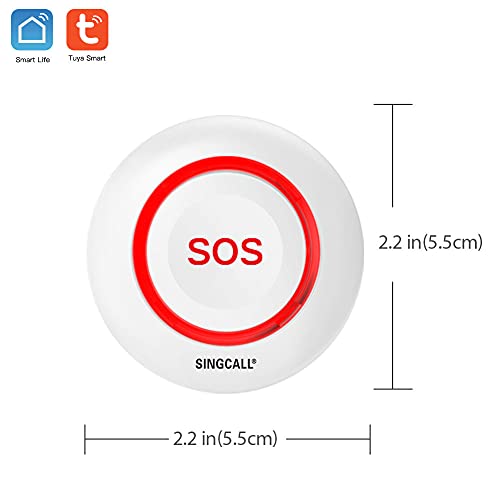 SINGCALL Wireless Call System Nurse Warning System, Tuya WiFi Smart SOS Emergency Call Alarm Beeper, Use with Tuya WiFi, Suitable for Elderly, Patients