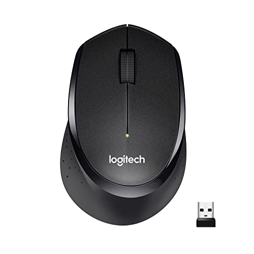 Logitech M330 SILENT PLUS Wireless Mouse, 2.4GHz with USB Nano Receiver, 1000 DPI Optical Tracking, 2-year Battery Life, Compatible with PC, Mac, Laptop, Chromebook - Black