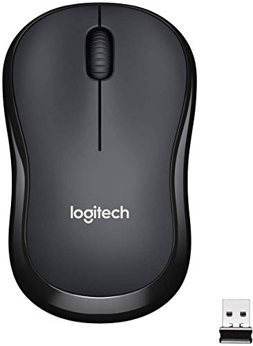 Logitech M220 SILENT Wireless Mouse, 2.4 GHz with USB Receiver, 1000 DPI Optical Tracking, 18-Month Battery, Ambidextrous, Compatible with PC, Mac, Laptop - Grey