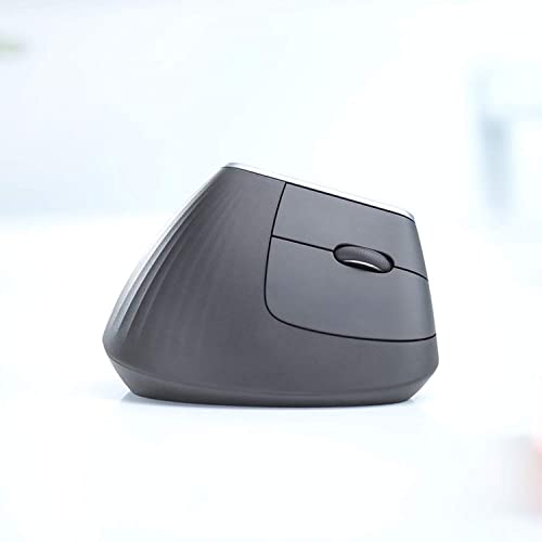 Logitech MX Vertical Ergonomic Wireless Mouse, Multi-Device, Bluetooth or 2.4GHz Wireless with USB Unifying Receiver, 4000 DPI Optical Tracking, 4 Buttons, Fast Charging, Laptop/PC/Mac/iPad OS- Black