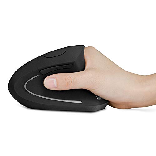 Anker AK-UBA 2.4G Wireless Vertical Ergonomic Optical Mouse, 800 / 1200 /1600 DPI, 5 Buttons for Laptop, Desktop, PC, Macbook - Black