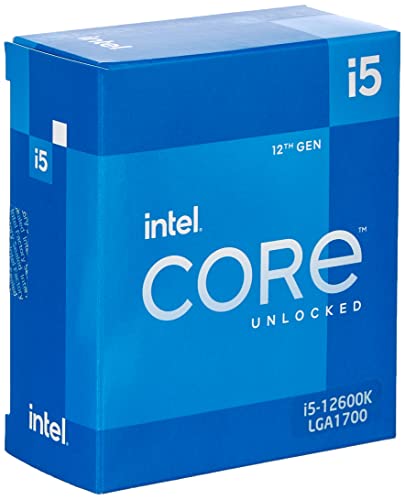 Intel Core i5-12600K 12th Generation Desktop Processor (Base Clock: 3.7GHz Tuboboost: 4.9GHz, 6 cores, LGA1700, RAM DDR4 and DDR5 up to 128GB) BX8071512600K, Black