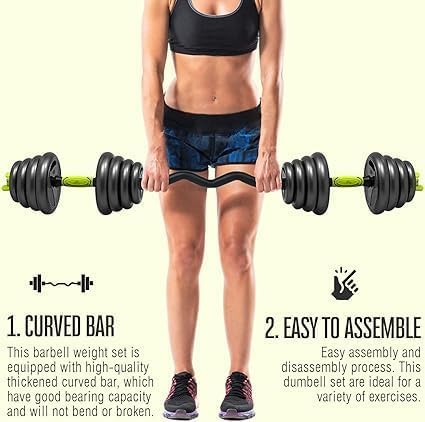 Strongway® Adjustable 6 in 1 Dumbbell Straight and Curl Barbell Kettlebell Push Up Set - 20KG 30KG 40KG SETS - Weight Lifting for Home Gym Fitness