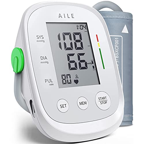 [2023] AILE Blood Pressure Monitors CE Approved UK Blood Pressure Machines for Home Use Heart Monitor, Blood-Pressure Monitor Upper Arm Large Cuff 22-42cm (with bp Monitor Large Cuff), 2 * 99 Memory