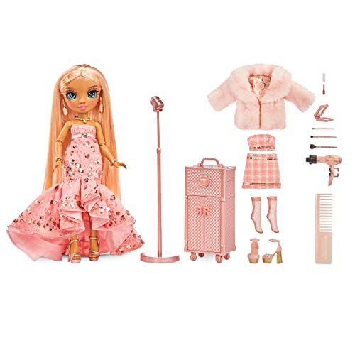 Rainbow High Rainbow Vision Divas - SABRINA ST. CLOUD - Rose-Quartz Pink Fashion Doll, Mix and Match Designer Outfits, Mic, Accessories and Vanity Playset - For Kids and Collectors Ages 6+