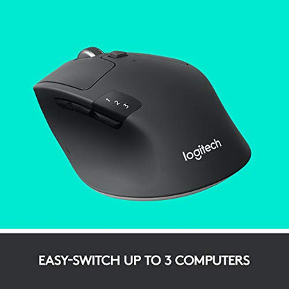 Logitech M720 Triathlon Multi-Device Wireless Mouse, Bluetooth, USB Unifying Receiver, 1000 DPI, 6 Programmable Buttons, 2-Year Battery, Compatible with Laptop, PC, Mac, iPadOS - Grey