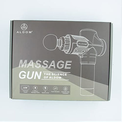 Muscle Massage Gun,ALDOM Massager Gun Deep Tissue 30 Adjustable Speeds&8 Heads,4800rpm Powerful USB-C Large Capacity Rechargeable Portable Percussion Massager for Body Pain Recovery.