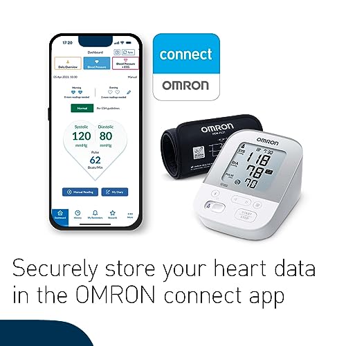 OMRON X4 Smart Automatic Blood Pressure Monitor for Home Use – Clinically Validated, Blood Pressure Machine Including Use on Diabetics and Pregnancy, Bluetooth To Free Smartphone App for Ios/Android