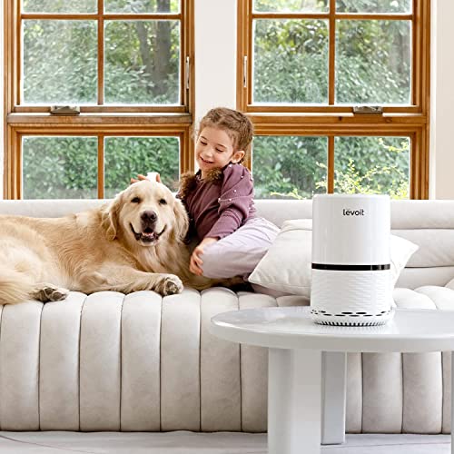Levoit Air Purifier for Home, Quiet H13 HEPA Filter Removes 99.97% of Pollen, Allergy Particles, Dust, Smoke, Portable Air Cleaner for Bedroom with 3 Speeds, Night Light, Filter Change Reminder