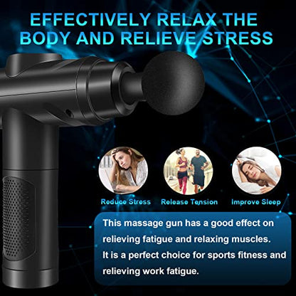 Massage Gun Deep Tissue, Muscle Percussion Massager with 30 Speeds Quiet Hand Massagers Massage Gun with LCD Touch Screen 10 Heads Massage Gun for Shoulder Body Back Relaxation (1#)