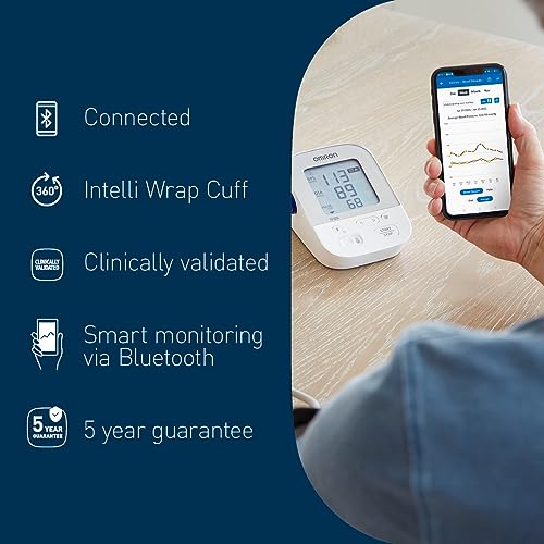 OMRON X4 Smart Automatic Blood Pressure Monitor for Home Use – Clinically Validated, Blood Pressure Machine Including Use on Diabetics and Pregnancy, Bluetooth To Free Smartphone App for Ios/Android