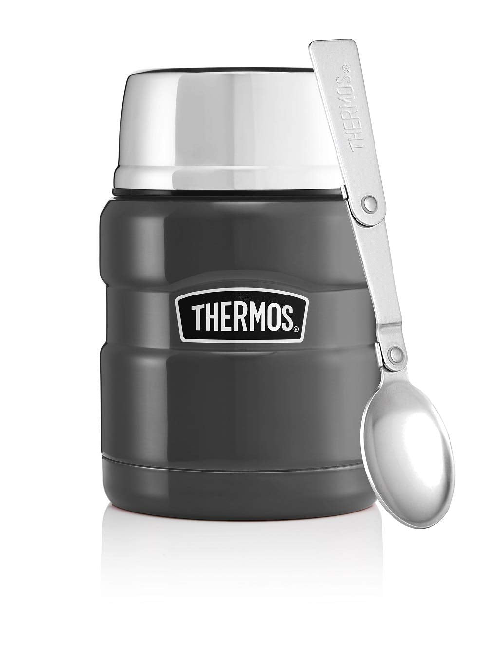 Thermos Food Flask, Gun Metal, 9.4 x 9.4 x 14.2 cm