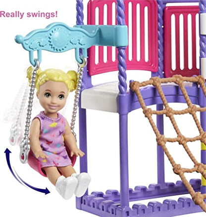 Barbie Skipper Babysitters Inc. Climb 'n Explore Playground Dolls & Playset with Babysitting Skipper Doll, Toddler Doll, Play Station, Moldable Sand & Accessories for Kids 3 to 7 Years Old, GHV89