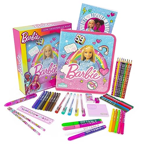 Barbie Filled Pencil Case for Girls - School Supplies - Stationery Set With Colour Your Own Girls Pencil Case Diary Accessories - Gifts For Girls - Pencil Case For Girls