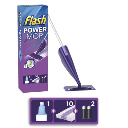 Flash Powermop Floor Cleaner Starter Kit, All-In-One Mopping System, Powered Deep Clean For Your Hard Floor Surfaces