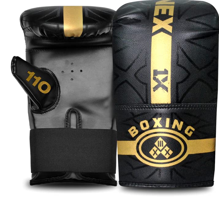 ONEX 3ft Punch Bag Set Heavy Filled Boxing Training Punching Gloves Fighting Hanging 13pcs Bracket set (Black)