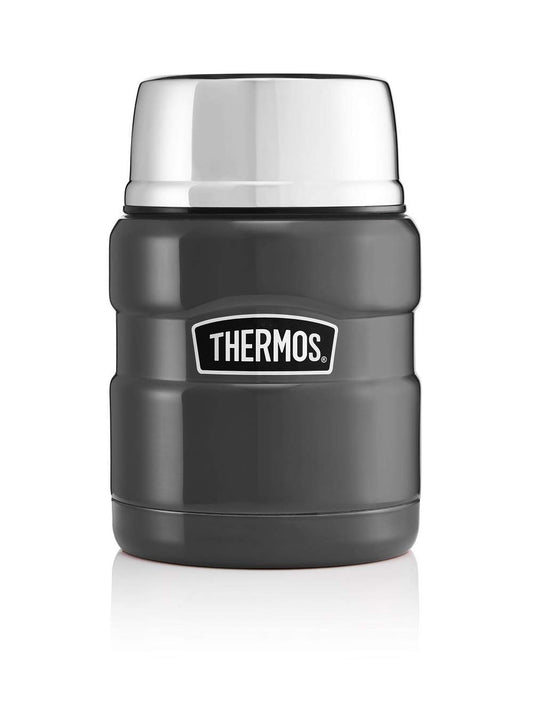 Thermos Food Flask, Gun Metal, 9.4 x 9.4 x 14.2 cm