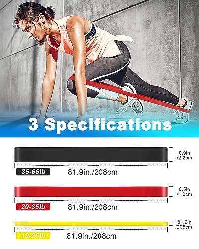 Victoper Resistance Bands（3 Pieces）Pull Up Bands Gym Bands Resistance for Exercise Strength Training Fitness Pilates Yoga Stretch Toning,Pull up Resistance Band Includ Door Anchor and Storage Bag