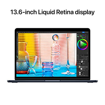 Apple 2022 MacBook Air laptop with M2 chip: 13.6-inch Liquid Retina display, 8GB RAM, 256GB SSD storage, backlit keyboard, 1080p FaceTime HD camera. Works with iPhone and iPad; Midnight