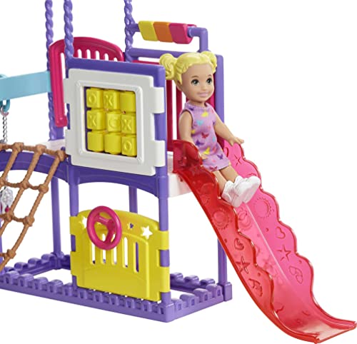 Barbie Skipper Babysitters Inc. Climb 'n Explore Playground Dolls & Playset with Babysitting Skipper Doll, Toddler Doll, Play Station, Moldable Sand & Accessories for Kids 3 to 7 Years Old, GHV89