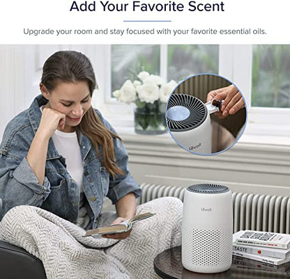 LEVOIT Air Purifier for Home Bedroom, Ultra Quiet HEPA Air Filter Cleaner with Fragrance Sponge & 3 Speed for Better Sleep, Allergies, Dust, Odour, Pet, Smoke, Office, Desktop, 100% Ozone Free