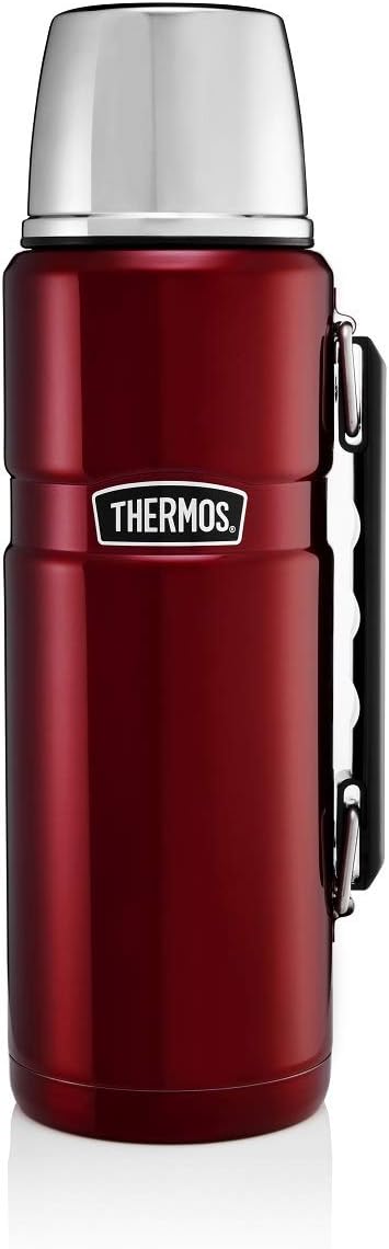 Thermos Stainless King Flask, Cranberry Red, Thermos Drinks Flask, Thermos Bottle, Thermos, Picnic Flask, Flask, 1.2 L