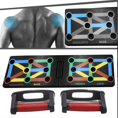 Cretee 12 in 1 foldable Push Up Rack Board Train Gym Fitness System Workout Exercise Stands for Body Training (12 IN 1)