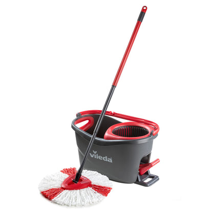 Vileda Turbo Microfibre Mop And Bucket Set, Spin Mop For Cleaning Floors, Set Of 1x Mop And 1x Bucket, Eco Packaging