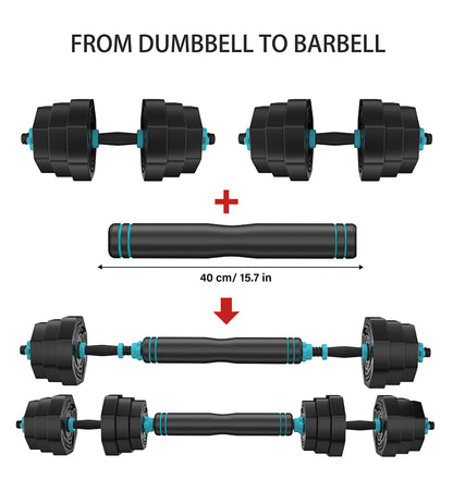 Dumbbell 20KG Adjustable Weights Fitness Dumbbell Set for Men/Women,Arm Hand Weight Barbell for Bodybuilding Exercise Strength Training Home Gym Equipment Pair with Connector