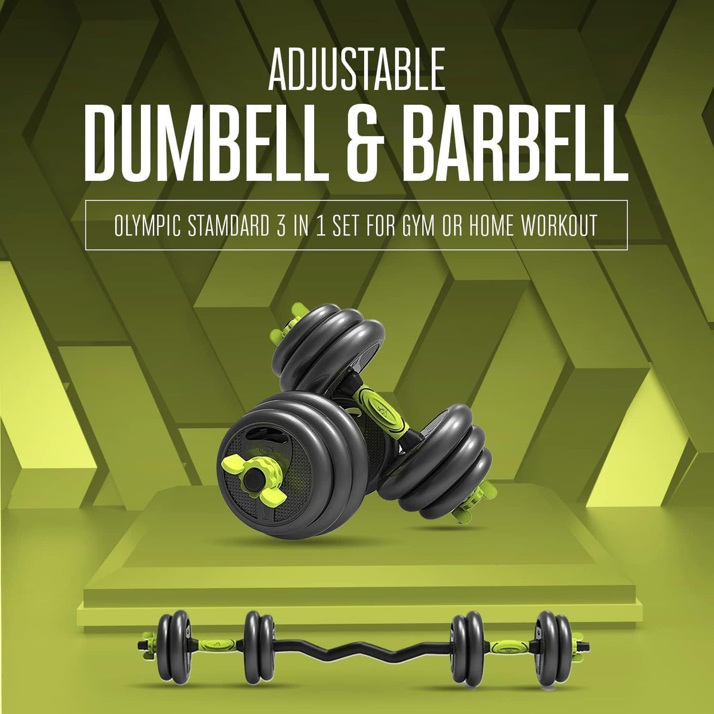 Strongway® Adjustable 6 in 1 Dumbbell Straight and Curl Barbell Kettlebell Push Up Set - 20KG 30KG 40KG SETS - Weight Lifting for Home Gym Fitness