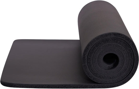 UTTAM Yoga Mat | Multi-Purpose Extra Thick Foam Exercise Mats | Stretching, Resistance Workout & Therapy – Pilates, Home & Gym Equipment Accessory for Men Women Kids (183 x 60cm) (Black)