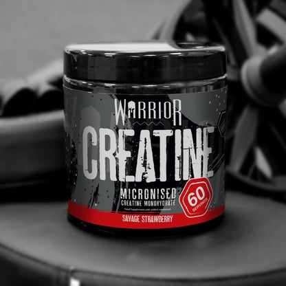 Warrior, Creatine Monohydrate Powder - 300g - Micronised for Easy Mixing - for Recovery & Performance, Savage Strawberry