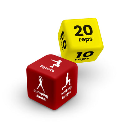 Gifton - Fitness Dice - Fun Workout Exercises Strength Training Routines - Switch Up To Home Gym Outdoors - Pocket Size Exercise Decision Dices - Gift for Men Women Him Her - No Weights Require