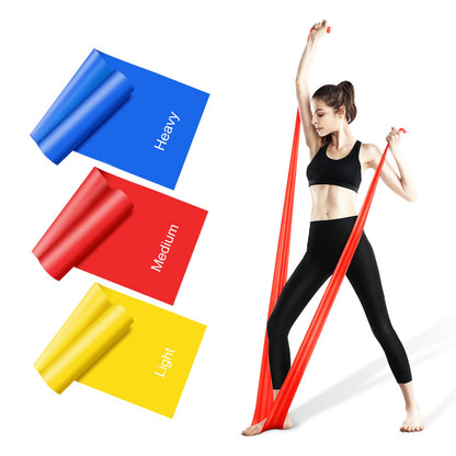 Resistance Bands Set, [Set of 3] 1.5M/4.9ft Skin-Friendly Exercise Bands with 3 Resistance Levels,Workout Resistance Bands Set for Women Men,Ideal for Strength Training,Yoga,Gym,Pilates,Fitness