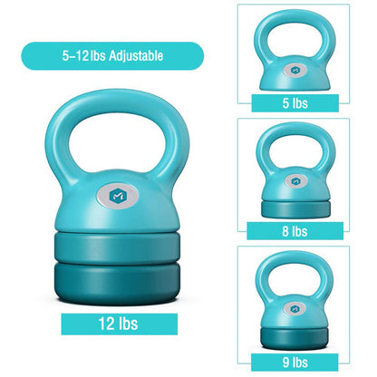 Kettlebell set Adjustable Kettlebells Weights 5lbs, 8lbs, 9lbs, 12lbs for Women/Men Training Fitness Great for Full-Body Workout and Strength Training (Blue)