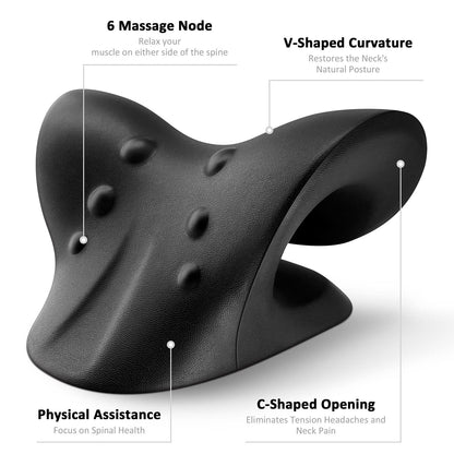 Anzorhal Neck Stretcher,Neck Cloud,Neck Cloud - Cervical Traction Device,Cervical Neck Traction Pillow,Neck Pain Relief (Black)