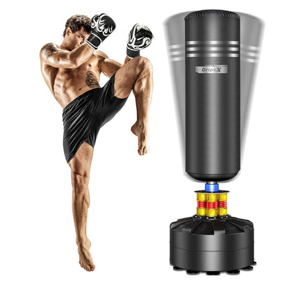 Dripex Adult Free Standing Boxing Punch Bag, Heavy Duty Punching Bag Stand with Suction Cup Base - 69'' (Black)
