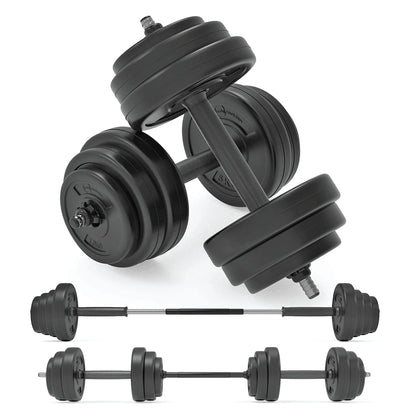 Body Revolution - Adjustable Vinyl Weights 50kg Dumbbells Set - Adjustable Dumbbells with Barbell Set Converter, Fitness and Strength Free Weights, Training Equipment