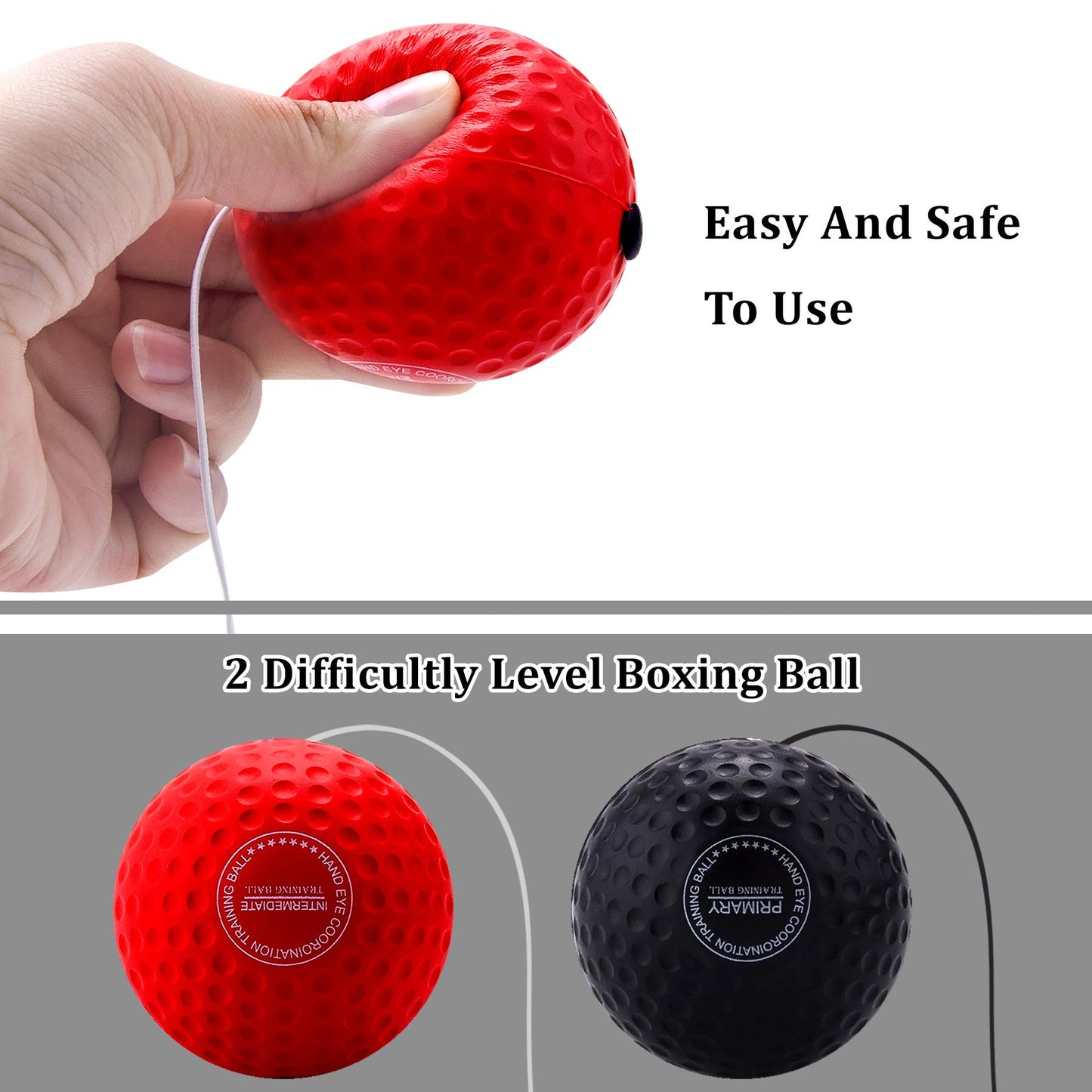 Dermasy Upgraded Reflex Ball, Boxing Training Ball with Headband Perfect for Reaction, Punching Speed, Fight Skill, Fitness, Newst Boxing Equipment for Adult and Kids (4 balls)