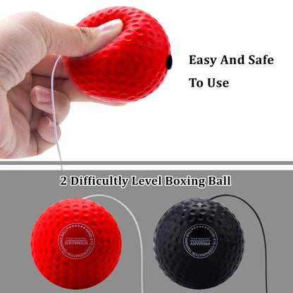 Dermasy Upgraded Reflex Ball, Boxing Training Ball with Headband Perfect for Reaction, Punching Speed, Fight Skill, Fitness, Newst Boxing Equipment for Adult and Kids (4 balls)