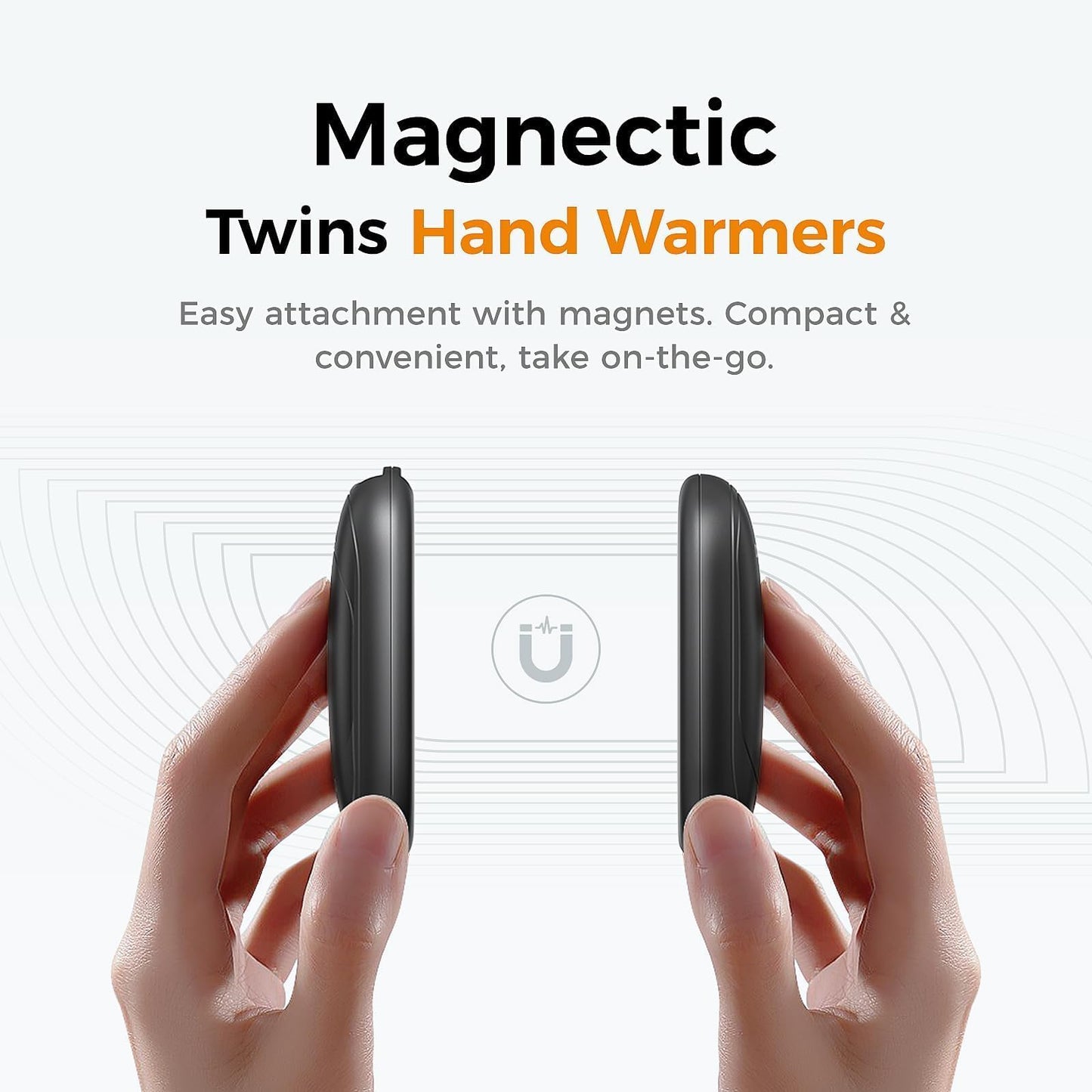 OCOOPA UT3 Lite Magnetic Hand Warmers Rechargeable 2 pack, Electric Handwarmers Ultra Thin Light Portable for Pocket Gloves,3 Levels Heat, Up to 8 hrs, UL Certified,Idea Tech Gifts for Men, Women