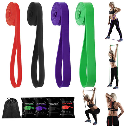 mebiusyhc Pull Up Assistance Bands,Resistance Loop Exercise Bands Set of 4 Monster Heavy Duty Workout Exercise Stretch Fitness Bands for Body,for Resistance Training,Physical Therapy,Home Workouts