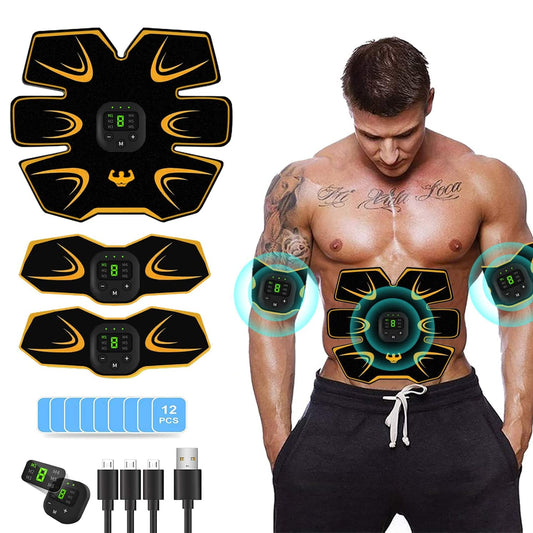 Moonssy ABS Trainer Muscle Stimulator,EMS Muscle Stimulator,Abs Stimulator Workout Equipment For Men & Women,EMS Abdominal Toning/Waist/Leg/Arm/with 6 Modes