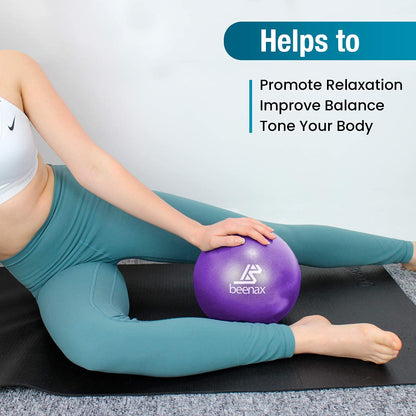 Beenax 23cm Soft Pilates Ball - 9 Inch Exercise Ball, Mini Barre Ball, Gym Ball - Perfect for Yoga, Pilates, Core Training, Physical Therapy and Balance (Home & Gym & Office)