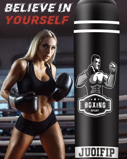 NZQXJXZ Freestanding Punching Bags for Adults - 175cm Heavy Punching Bag with Stand - Men Standing Boxing Bag Inflatable Kickboxing Bag for Training MMA Muay Thai Fitness