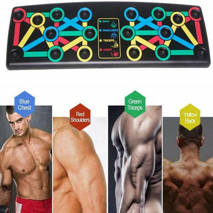 True Face Push Up Board Foldable 14 in 1 Press Up Boards Fitness Workout Train Gym Muscle Strength Push-Up Stand Muscles Exercise Pushups Training Portable Pushup Equipment for Men Women Home Workouts