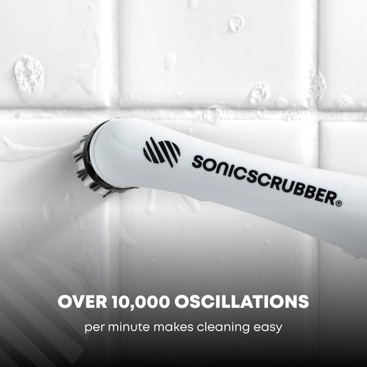 SonicScrubber Original Household Combi Brush - High Power Motor - 4 Replaceable Heads - Power Scrubbing – Use in Home, Kitchen & Bathroom - Cleans in Crevices - AA Batteries Included 