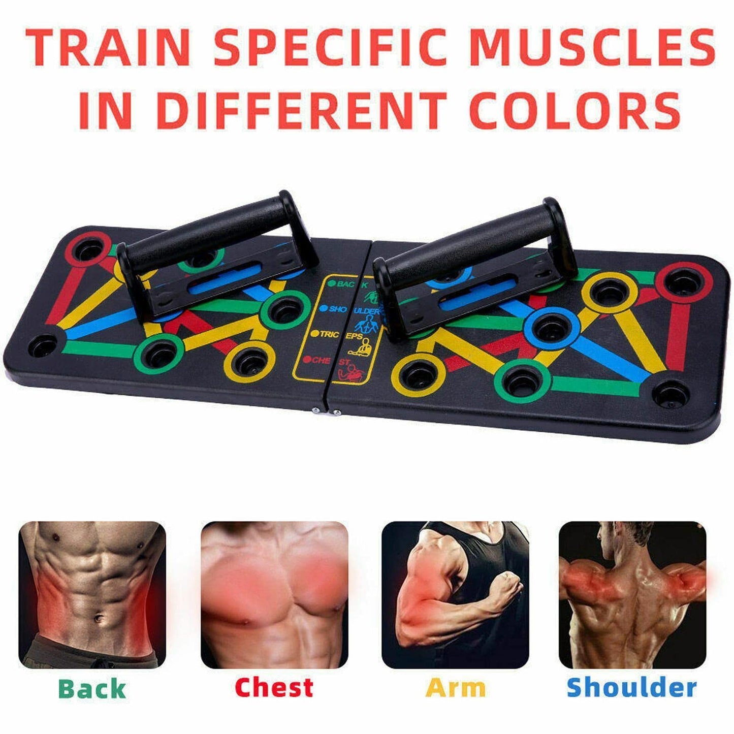 True Face Push Up Board Foldable 14 in 1 Press Up Boards Fitness Workout Train Gym Muscle Strength Push-Up Stand Muscles Exercise Pushups Training Portable Pushup Equipment for Men Women Home Workouts